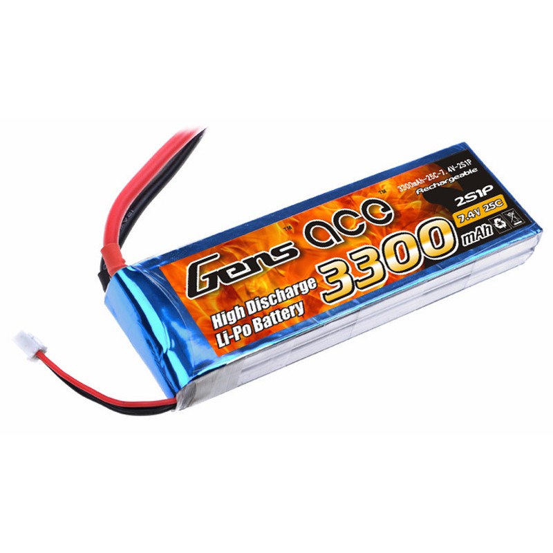 باتری لیتیوم پلمیر 2 سل gensace 3300mah-25c